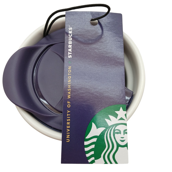 Starbucks UW University of Washington Purple Gold Tumbler Ceramic Mug w/ Lid New - Picture 6 of 10